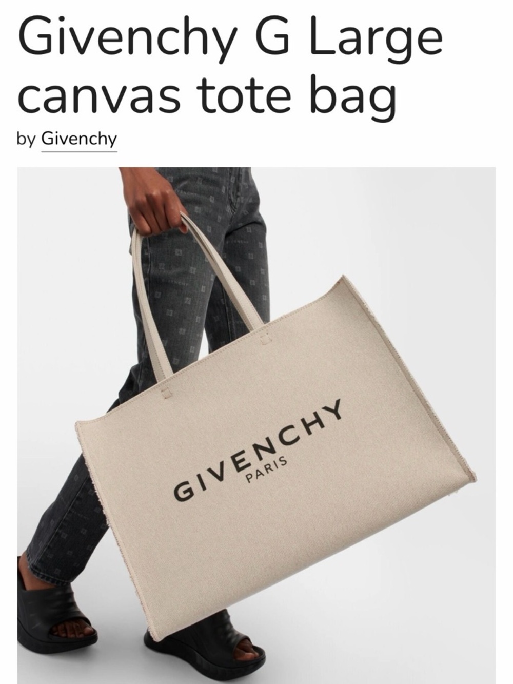 Givenchy G Large Canvas Tote